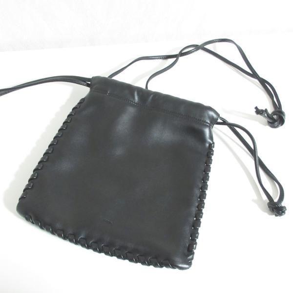 【美品】  VASIC / ヴァジック | WELLS MINI MINI ウェルズ ミニミニ レザー ショルダーバッグ | ブラック | レディース VASIC（ヴァジック） 美品 WELLS MINI MINI ウェルズミニミニ 巾着