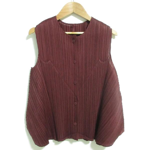 【美品】PLEATS PLEASE人気希少色 ボルドー サイズ3日本製 PLEATS PLEASE（プリーツ プリーズ） 美品 24AW PLEATS PLEASE SOLAR