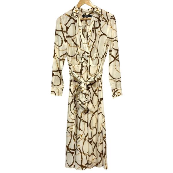 美品 Lauren Ralph ローレンラルフローレン ベルトプリント ロング