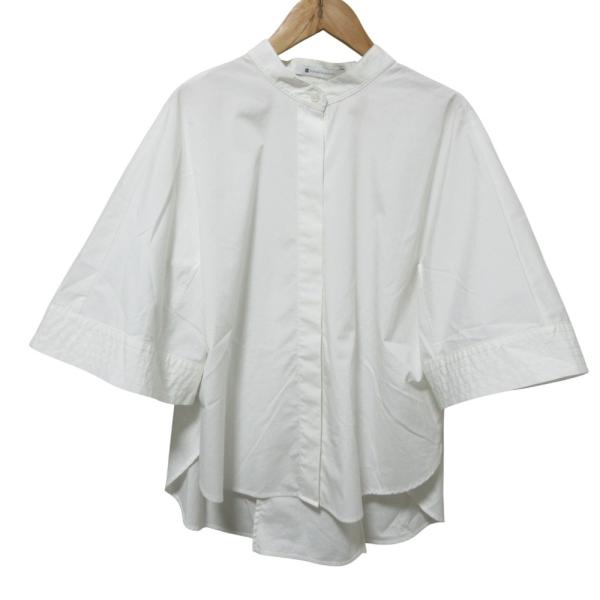 美品 25AW PLST HARUNOBUMURATA プラステ ハルノブムラタ コットンブレンド ハーフスリーブシャツ ブラウス M ブラック レディース 古着 中古 USED PLST（プラステ） 良品 25AW PLST HARUNOBUMURATA ハルノブムラタ
