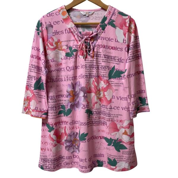 LEONARD SPORT 美品 レオナールスポーツ フラワー メッセージプリント