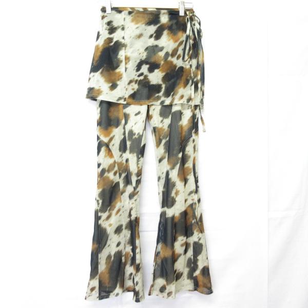 Prank Project COWプリントラップスリムフレアパンツ　38 牛柄 PRANK PROJECT（プランクプロジェクト） 未使用 COW Printed Wrap Slim
