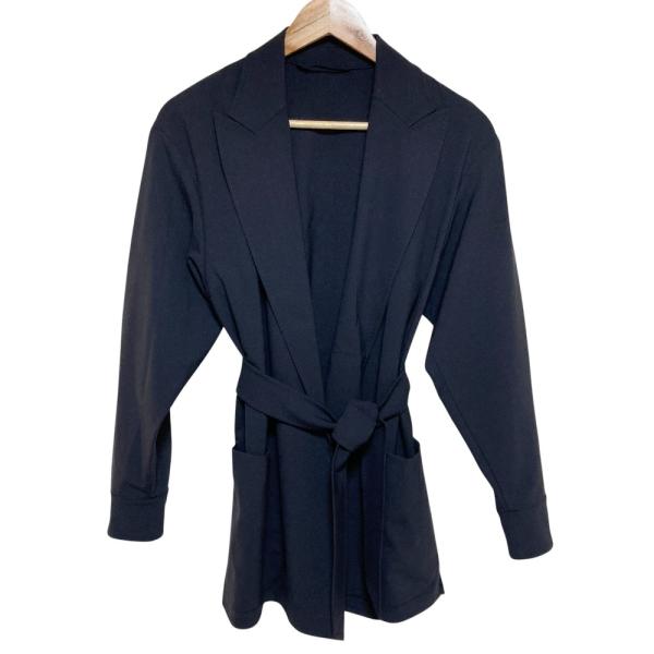 美品 Max Mara マックスマーラ ベルテッドコート ジャケット 36 ネイビー  レディース 古着 中古 USED Max Mara（マックスマーラ） 美品 ベルテッドコート ジャケット 36
