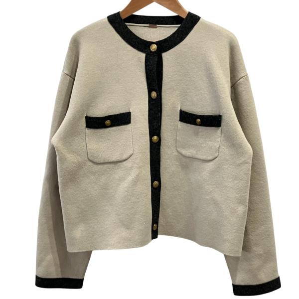 良品 25AW Mila Owen ミラオーウェン フェイス金釦カーデ ニット カーディガン 0 アイボリー レディース 古着 中古 USED Mila Owen（ミラオーウェン） 良品 25AW Mila Owen フェイス金釦カーデ