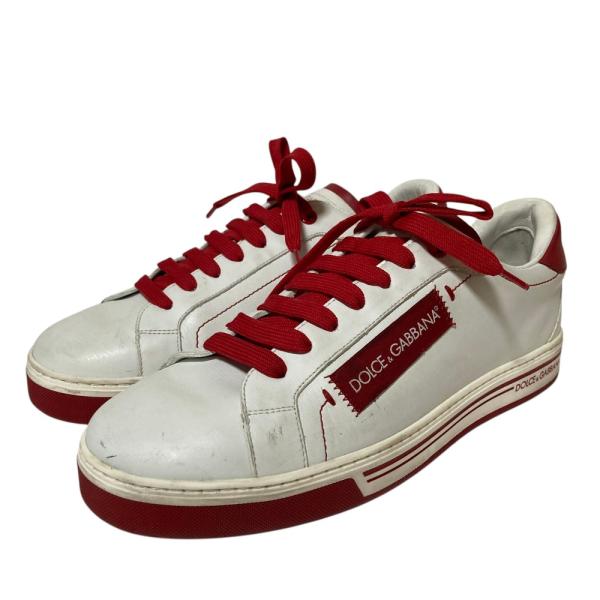 Dolce&Gabbana ドルチェアンドガッバーナ レザー ローカット スニーカー 7 25.5cm相当 ホワイト レッド メンズ 古着 中古 USED DOLCE&GABBANA（ドルチェ & ガッバーナ） ドルチェアンドガッバーナ