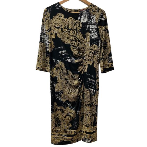 LEONARD FASHION 良品 レオナール カンカンストレッチ 総柄 ワンピース