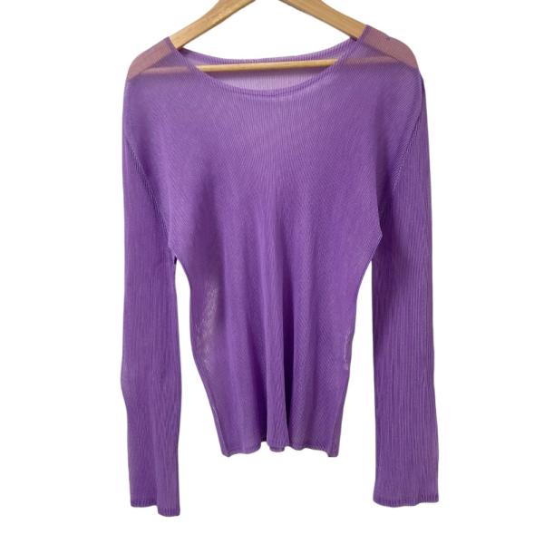 PLEATS PLEASE ISSEY MIYAKE プリーツプリーズ イッセイミヤケ メッシュ シアーカットソー PP01-FK523 サイズ3 パープル レディース 古着 中古 USED PLEATS PLEASE（プリーツ プリーズ） PLEATS PLEASE ISSEY MIYAKE