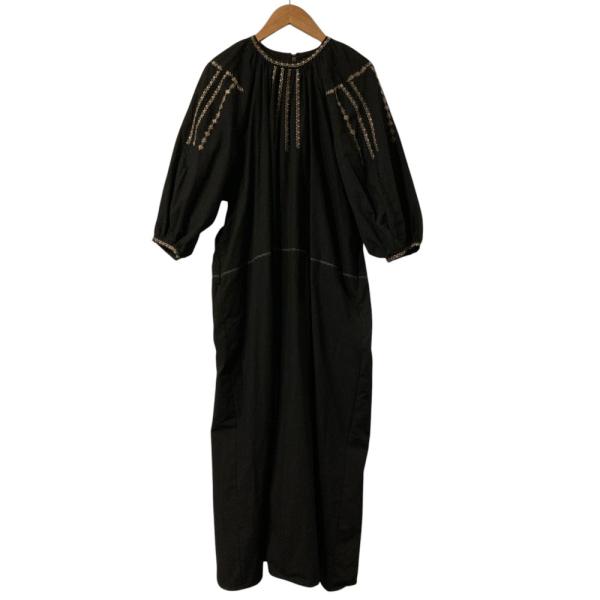 CLANE（クラネ） 良品 SMOCK EMBROIDERY ONE PIECE 刺〓 七分袖 ロング