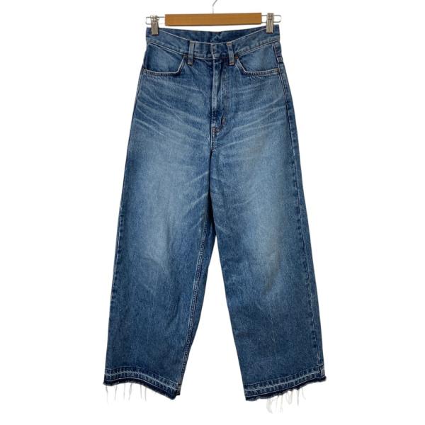 美品 25SS TOGA TOO トーガトゥ Wide denim pants ワイドジーンズ デニムパンツ TZ251-FF907 サイズXS インディゴブルー レディース 古着 中古