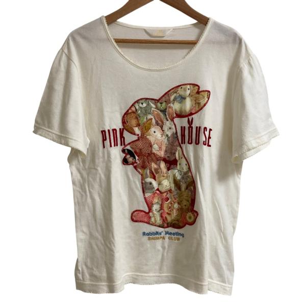 PINK HOUSE（ピンクハウス） 良品 うさぎプリント Tシャツ A2103UTS215