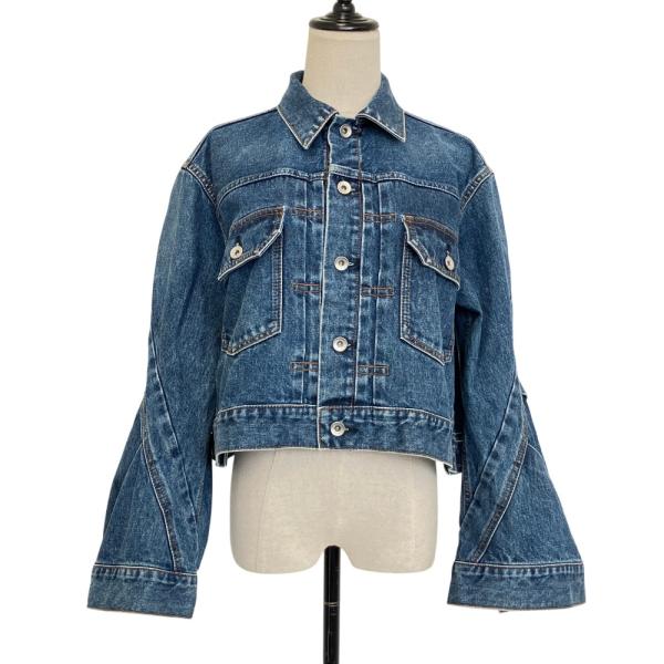 sacai（サカイ） 美品 フレアスリーブ クロップドデニムジャケット 23