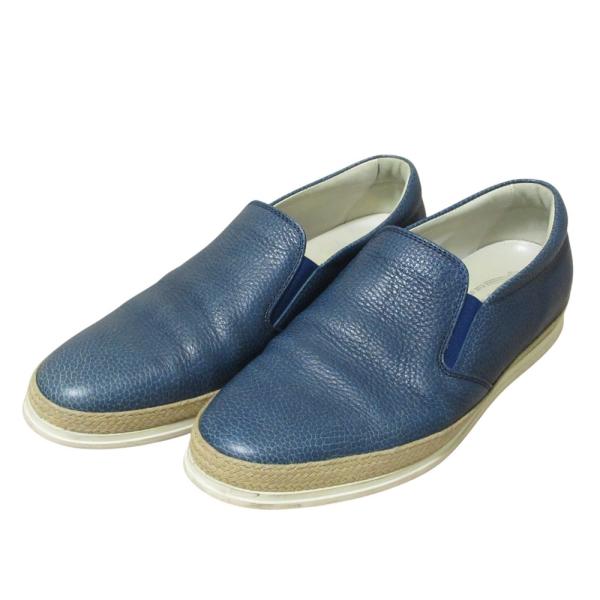 TOD'S トッズレザー エスパドリーユ ローファー スニーカースリッポン 良品 TOD'S トッズ レザー スリッポン エスパドリーユ スニーカー 7.5
