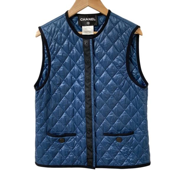 シャネル　CHANEL カシミヤ　ジレ　ベスト CHANEL（シャネル） 美品 10A ココマーク釦 キルティング ベスト ジレ