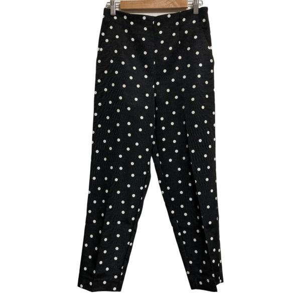 美品 25AW ESTNATION エストネーション ドットパンツ 52-109-07-060237 サイズ38 ブラック レディース 古着 中古
