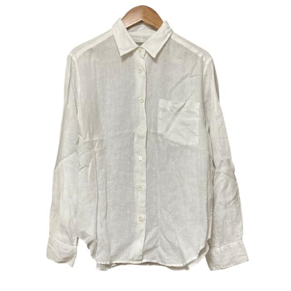 【美品】マーガレットハウエル リネン100% パフスリーブ ブラウス シャツ MARGARET HOWELL（マーガレットハウエル） 美品 ロングスリーブ リネン
