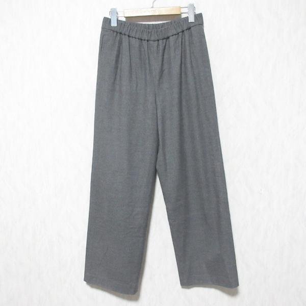 美品 24AW SLOBE IENA スローブイエナ ウール混ドロストイージースラックス 24030912040340 サイズ40 グレー レディース 古着 中古