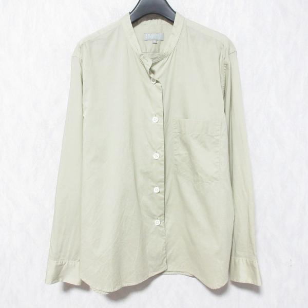美品　マーガレットハウエル　五分袖　ブラウス　比翼ボタン　バンドカラー　白　SM MARGARET HOWELL（マーガレットハウエル） 美品 23SS MARGARET HOWELL