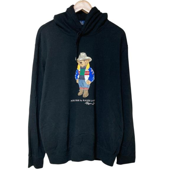 美品 POLO RALPH LAUREN ポロラルフローレン ウエスタンスタイルポロベア プルオーバーパーカー サイズXL ブラック メンズ 古着 中古 USED 美品 POLO RALPH LAUREN ポロラルフローレン ウエスタンスタイルポロ