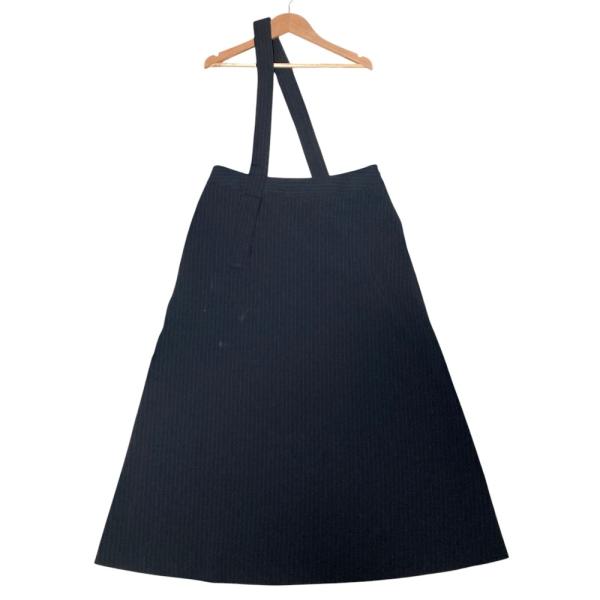 良品 Hussein Chalayan フセインチャラヤン ストライプ 吊りスカート SKCK-KM-1005 サイズ40 ネイビー レディース 古着 中古