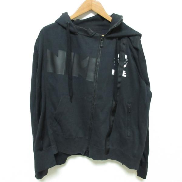 美品 NIKE sacai ナイキ サカイコラボ ダブルジップ ライダースパーカー CD6303-010 サイズM ブラック メンズ 古着 中古 USED NIKE（ナイキ） 美品 NIKE sacai サカイコラボ ダブルジップ