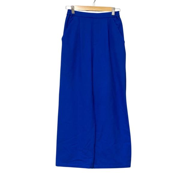 美品 GREEN LABEL RELAXING グリーンレーベルリラクシング ユナイテッドアローズ イージー ワイドパンツ サイズ34 ブルー レディース 古着 中古