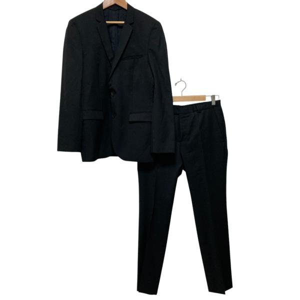 美品 HUGO BOSS ヒューゴボス スーパー130 パンツスーツ セットアップ サイズ46 ブラック メンズ 古着 中古 USED HUGO BOSS（ヒューゴ・ボス） 美品 スーパー130 パンツスーツ