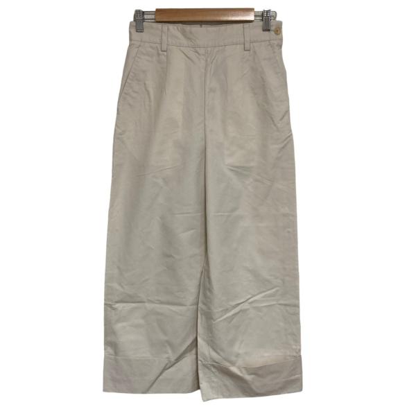 良品 MARGARET HOWELL マーガレットハウエル コットン ワイドパンツ サイズ1 ベージュ レディース 古着 中古