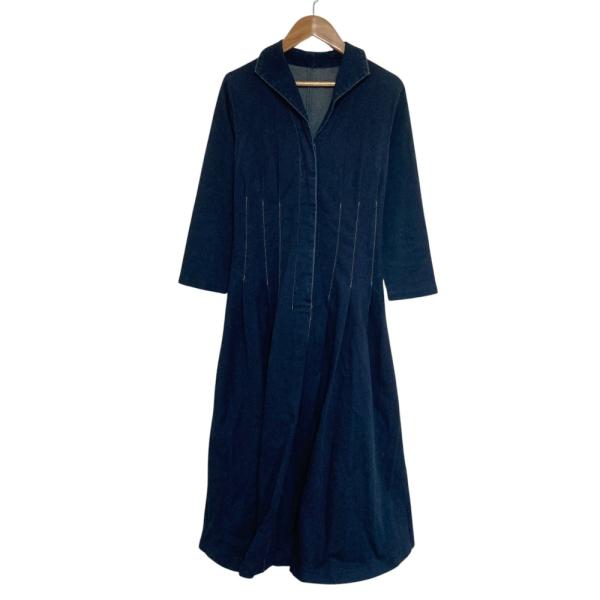 美品 L'EQUIPE YOSHIE INABA レキップ ヨシエイナバ デニム ロングワンピース サイズ38 インディゴブルー レディース 古着 中古