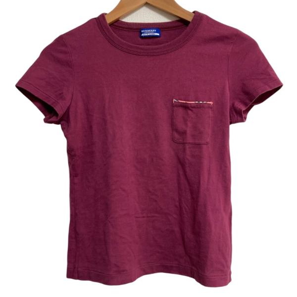 美品 BURBERRY BLUE LABEL バーバリーブルーレーベル ショートスリーブ ポケットTシャツ カットソー 38 パープル レディース 古着 中古