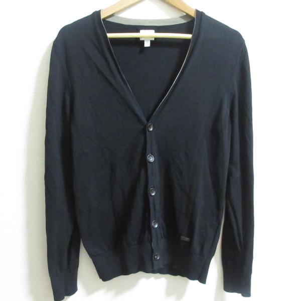 ARMANI COLLEZIONI - ARMANICOLLEZIONI(アルマーニコレッツォーニ) カーディガン サイズ50 XL レディース美品  - ブルーグリーン 長袖/ボーダー ARMANI COLLEZIONI 美品 アルマーニコレツィオーニ コットン100％ 長袖