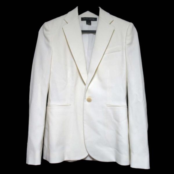 Ralph Lauren - 美品 RALPH LAUREN BLACK LABEL ラルフローレンブラックレーベル ストレッチ 1B シングル テーラードジャケット 2サイズ アイボリー レディース 古着 中古 USED 美品 RALPH LAUREN BLACK LABEL ラルフローレンブラックレーベル