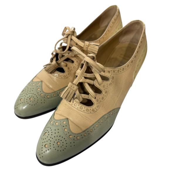 HERMES 良品 エルメス レザー ウィングチップ レースアップ