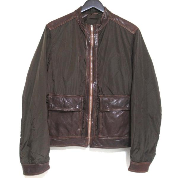 E.Z BY ZEGNA ゼニア　ゼニヤ　レザーブルゾン　ジャケット　ラム E.Z BY ZEGNA ゼニアゼニヤレザーブルゾンジャケットラム