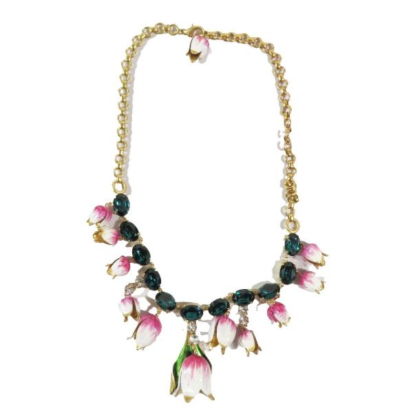 DOLCE&GABBANA 花モチーフ ネックレス DOLCE&GABBANA 良品 ドルチェアンドガッバーナ チェーンネックレス 花