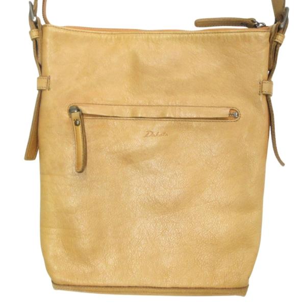 美品 Dakota ダコタ レザー ショルダー バッグ 鞄 ロゴ 型押し ベージュ メンズ レディース 古着 中古 USED Dakota（ダコタ） 美品 レザー ショルダー バッグ 鞄 ロゴ 型押し