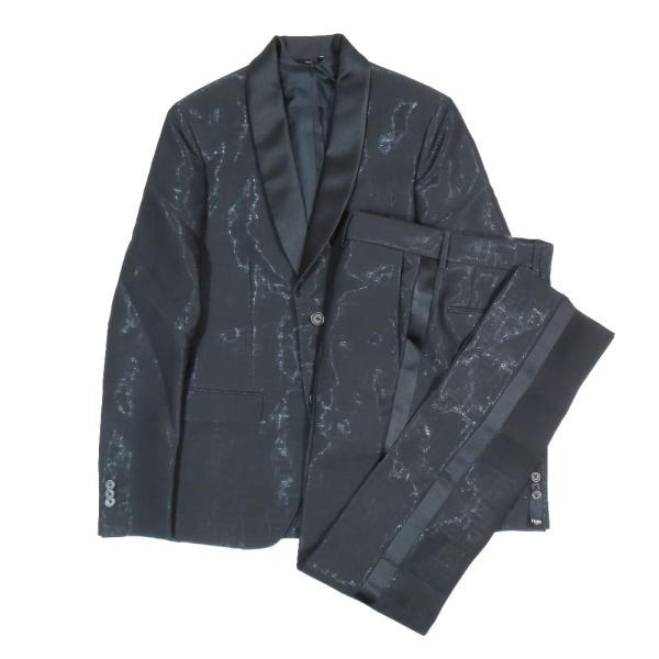 【美品✨】フェンディ ズッカ柄 セットアップ パンツスーツ 24年製 ネイビー FENDI（フェンディ） 未使用 タキシード スーツ ズッカ柄 テーラード