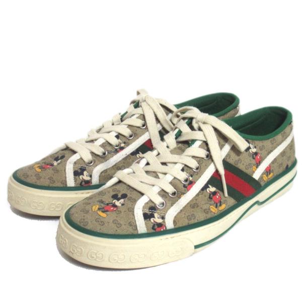 【美品】GUCCI　グッチ　スニーカー　シェリーライン　ディズニー　コラボ GUCCI（グッチ） 美品 ディズニーコラボ GG柄 ミッキー キャンバス