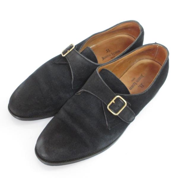 だもん ジョンロブ シングルモンク UK7.5 EE ブラック JOHN LOBB（ジョンロブ） シングルモンクストラップ シューズ 5.5C