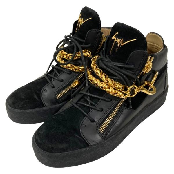 Giuseppe Zanotti（ジュゼッペザノッティ） 美品 チェーン装飾 レザー
