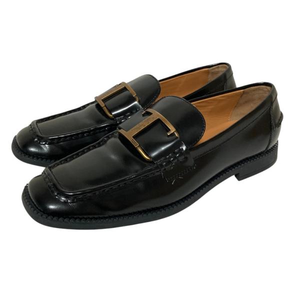 美品 TOD'S トッズ Tタイムレス スクエアトゥ レザー ローファー