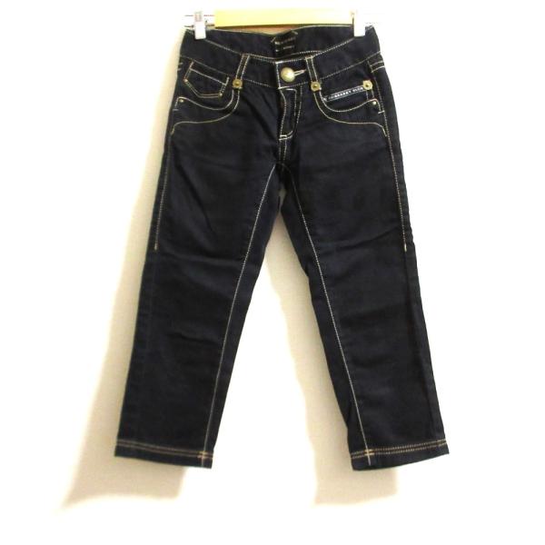 美品 BURBERRY BLUE LABEL バーバリーブルーレーベル ローライズ クロップドデニムパンツ サイズ23 ブラック レディース 古着 中古