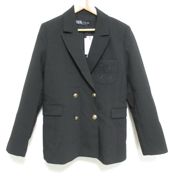 ZARA（ザラ） 未使用 ロゴ刺〓 ダブルブレスト テーラードジャケット