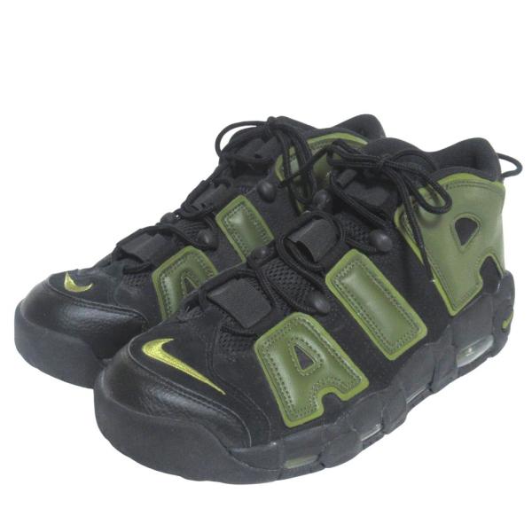 新品同様 NIKE ナイキ More Uptempo 96 モアアップテンポ スニーカー シューズ DH8011-001 28.5cm US10.5 ブラック カーキグリーン メンズ 古着 中古