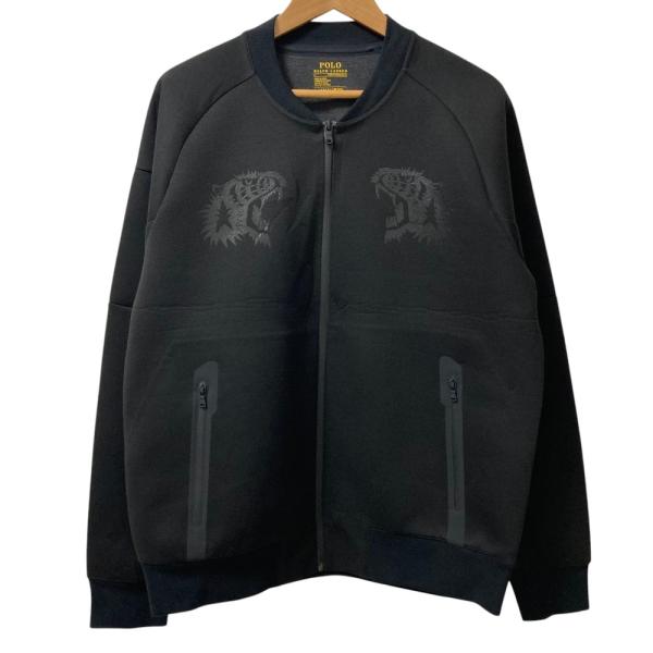 美品 POLO RALPH LAUREN ポロラルフローレン スポンジスウェット スーベニアジャケット ジップアップブルゾン サイズL ブラック メンズ 古着 中古 USED POLO RALPH LAUREN（ポロ・ラルフローレン） 美品 スポンジスウェット