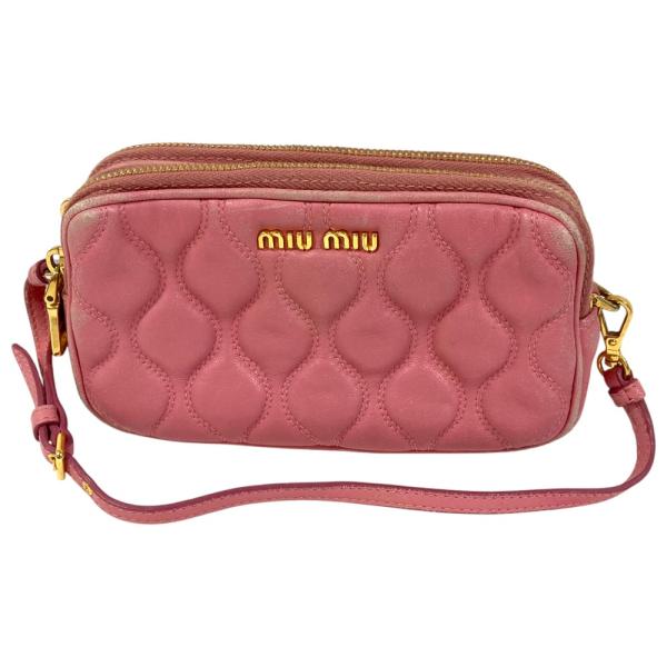 Miu Miu ミュウミュウ ブラウス XS ピンク 【古着】【中古】【送料無料】 miu miu（ミュウミュウ） ナッパレザー アクセサリーポーチ バッグ