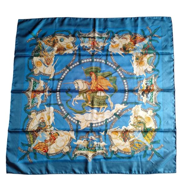 HERMES（エルメス） 良品 カレ90 CAVALIERS DES NUAGES 雲の騎士 大判