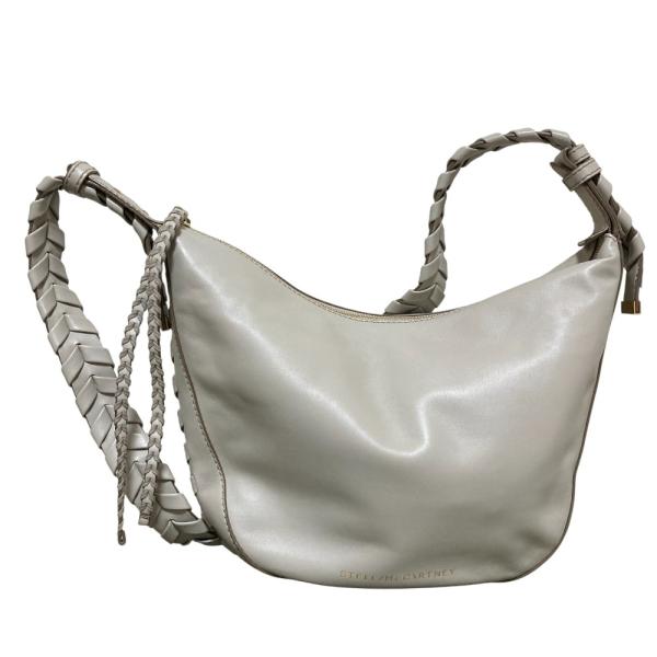 美品 STELLA McCARTNEY ステラマッカートニー Medium Zip  Logo Debossed Shoulder Bag ショルダーバッグ 700234 ホワイト レディース 古着 中古 USED Stella McCartney（ステラ・マッカートニー） 美品 Medium Zip Logo