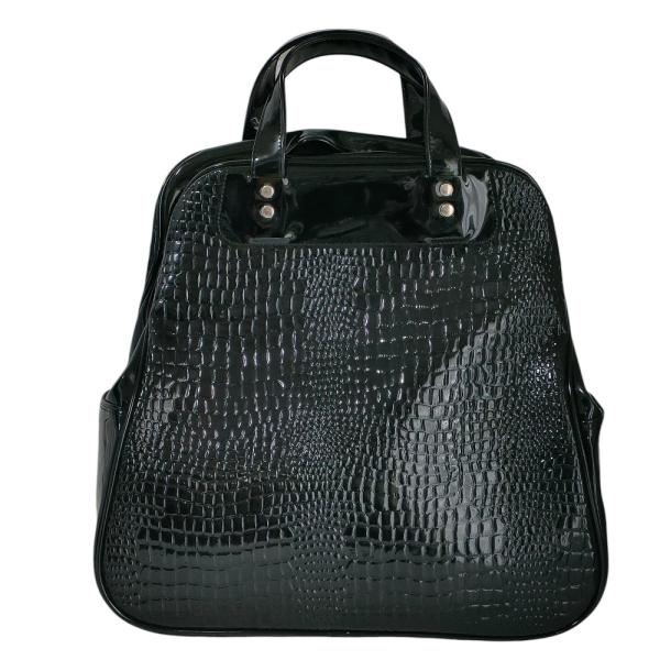 コムデギャルソン　エナメル クロコ型押し　ハンドバッグ COMME des GARCONS（コムデギャルソン） 美品 コムコム クロコ型押し