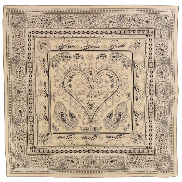 【美品❣】カレジェアン カレ140　王の楽園　カシミア　シルク　ベルサイユ HERMES（エルメス） 良品 カレジェアン カレ140 CHEVAL de COEUR