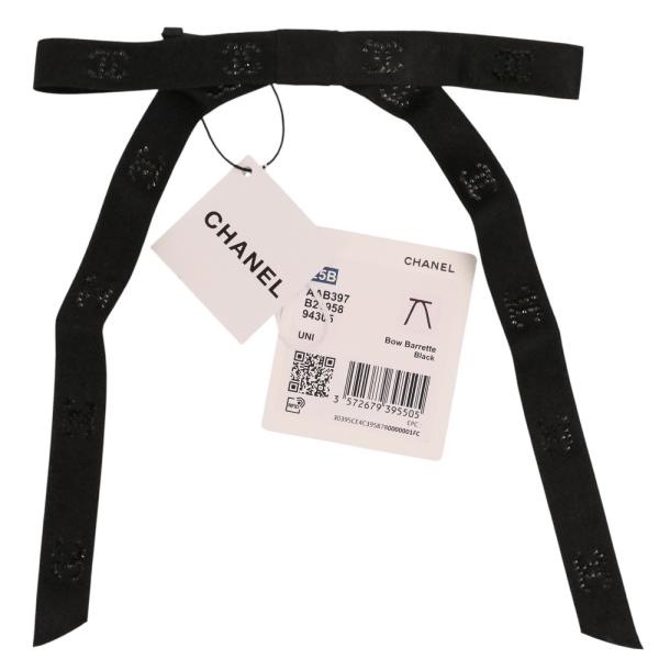 【未使用級★最新作】シャネル 25B ボウ バレッタ リボン ココマーク 黒 CHANEL（シャネル） 未使用 25-26AW CHANEL 25B ココマーク シルク